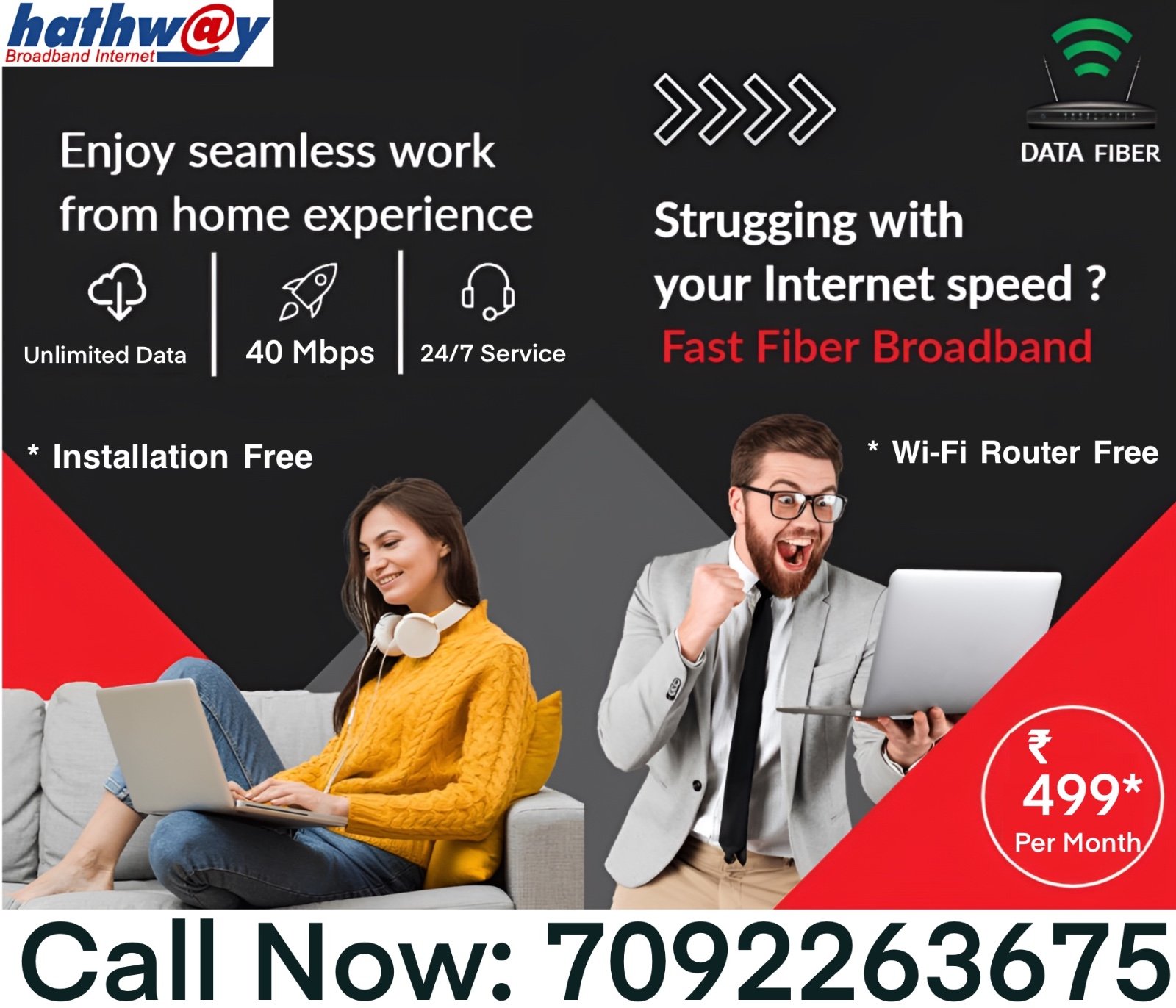 Hathway high speed unlimited internet plans for home in Chennai