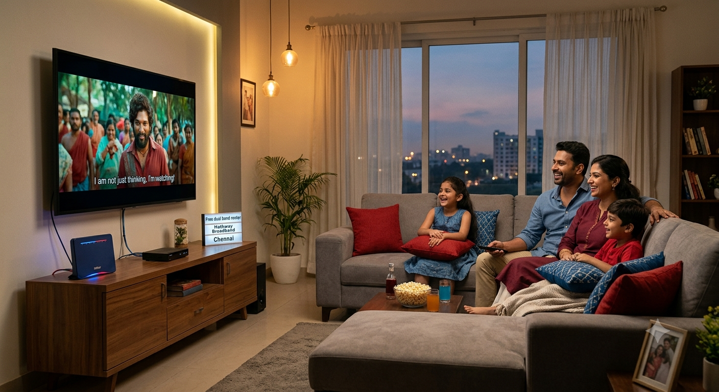 Hathway broadband plan with OTT benefits for home entertainment